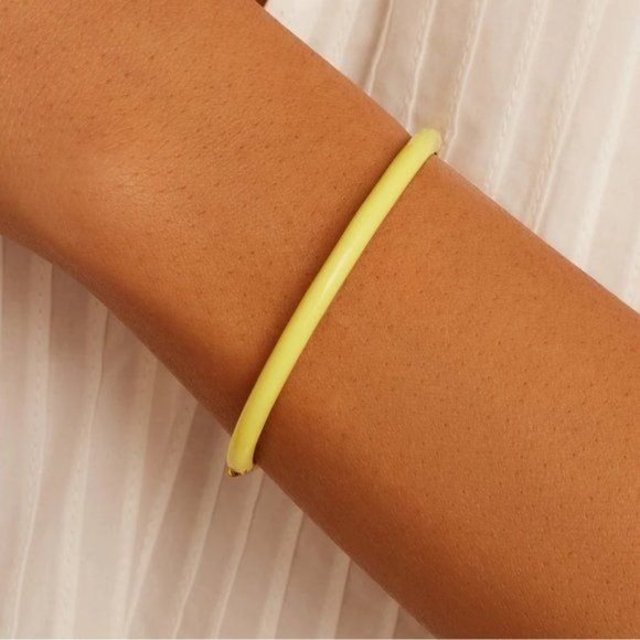 GORJANA Bracelet 18K Gold Plated Paseo Yellow Enamel Cuff Bracelet - Picture 2 of 5